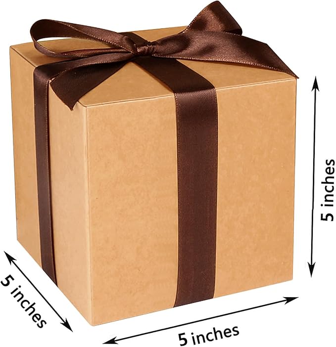 COTOPHER Small Gift Boxes 25 Pack 5x5x5 inches Brown Gift Boxes - Image 5