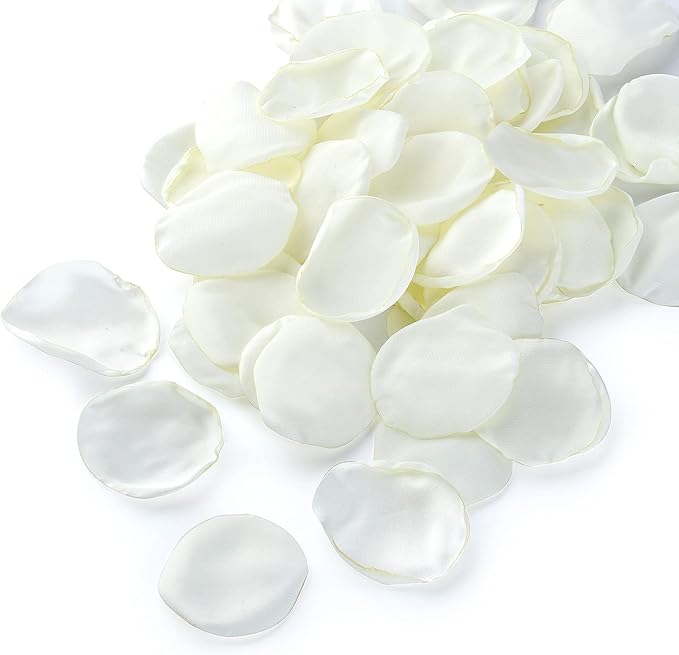 Artificial Ivory White Rose Petals 300pcs Reusable Silk Rose Petals Separated by NeaticooRose