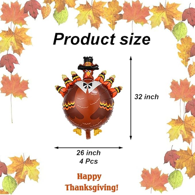 Turkey Balloon Thanksgiving Balloons Fall Balloon Decorations Turkey Balloons - Image 2