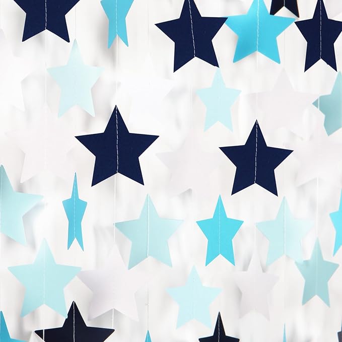 Light-Royal Navy-Blue White Party-Decorations Garland - 62ft Twinkle Little by Hugtmr