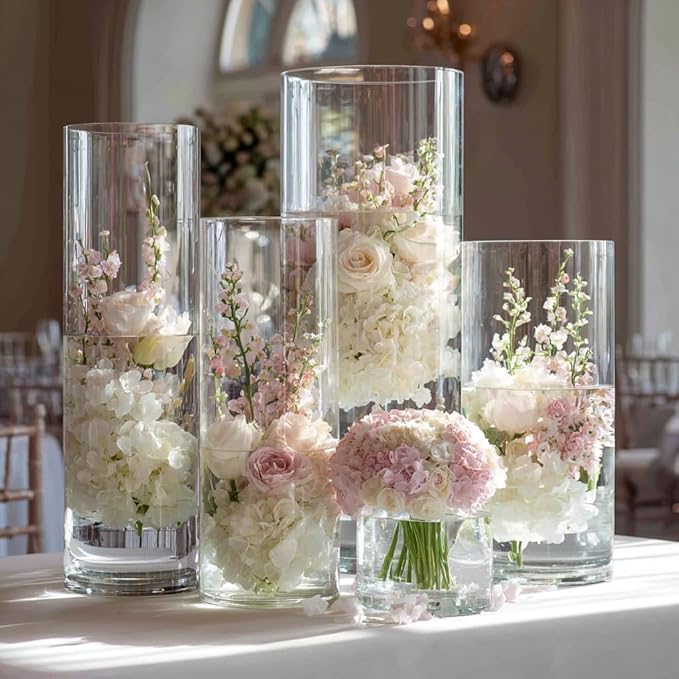 30pcs Glass Vase for Centerpieces, 10 inch Tall Clear Cylinder Flower Vase Bulk - Image 5