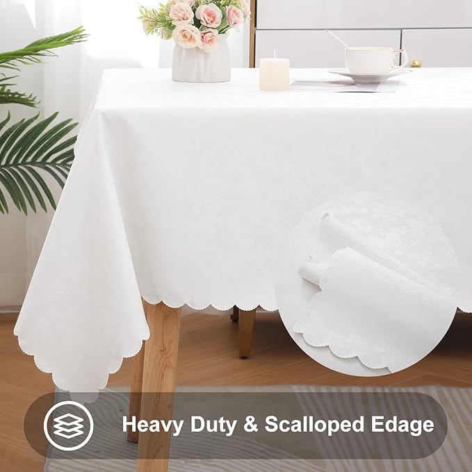 Smiry Square Table Cloth, Waterproof Heavy Duty Vinyl Tablecloths, Wipeable - Image 5