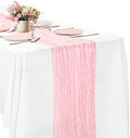 Pink Cheesecloth Table Runner -21*120Inch Long Boho Wedding Table Decor by MIRRASMIRROR