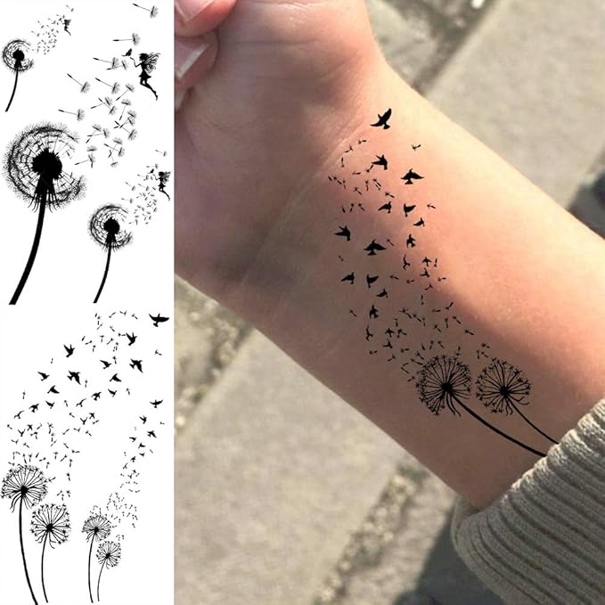 13 Sheets Beautiful Dandelion Temporary Tattoos - Image 8