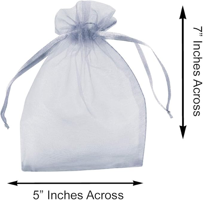 Super Z Outlet 100 Pack 5x7 Inch Mini Sheer Drawstring Organza Transparent Bags - Image 5