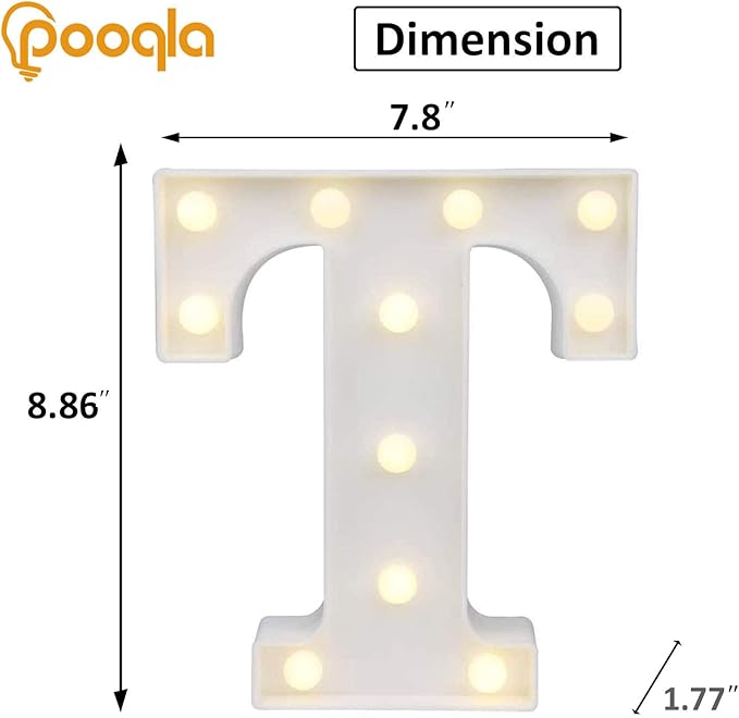Pooqla LED Marquee Letter Lights, Warm White and Cool White Decorative Lighted - Image 5