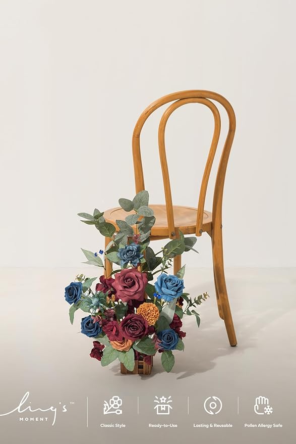 Ling's Moment 17.5" Tall Standing Artificial Flowers Arrangements 4pcs Fall - Image 2