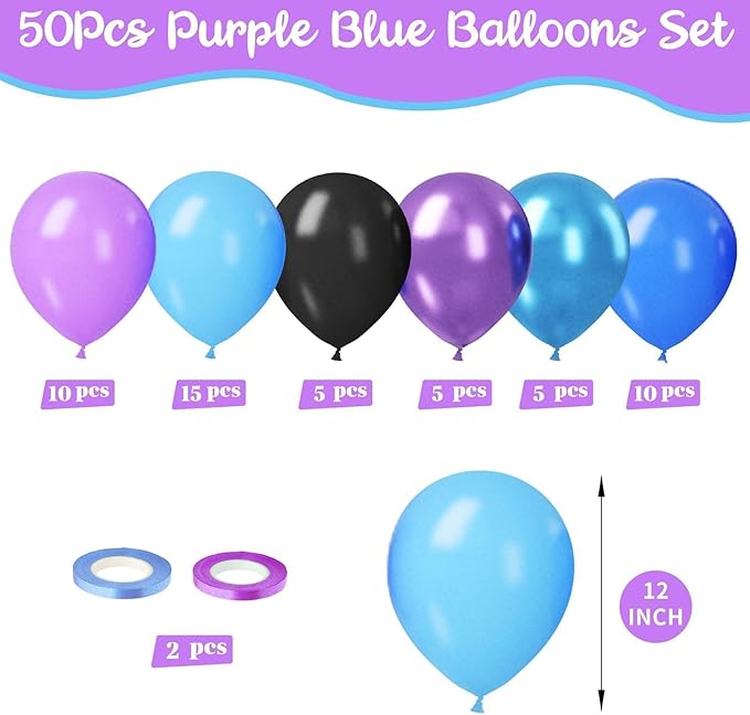 Paready Purple Blue Balloons Set - Image 3