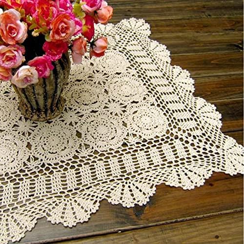 Cotton Handmade Crochet lace Table Runners Rectangular Tablecloth Doilies Doily - Image 3