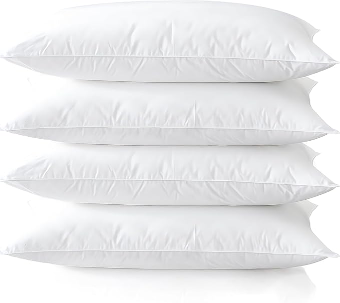 Medium Support Bed Pillows Queen Size Set of 4 Pack by Acteb