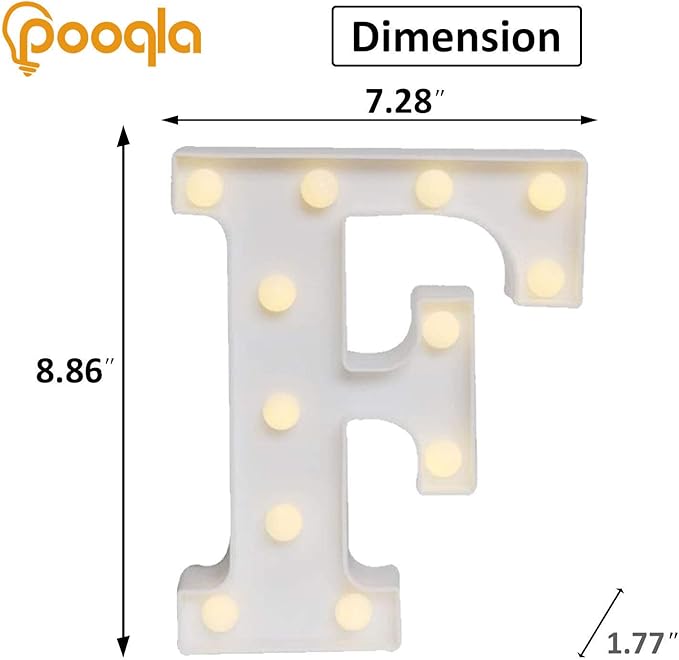 Pooqla LED Marquee Letter Lights Sign, Light Up Alphabet Letter - Image 3