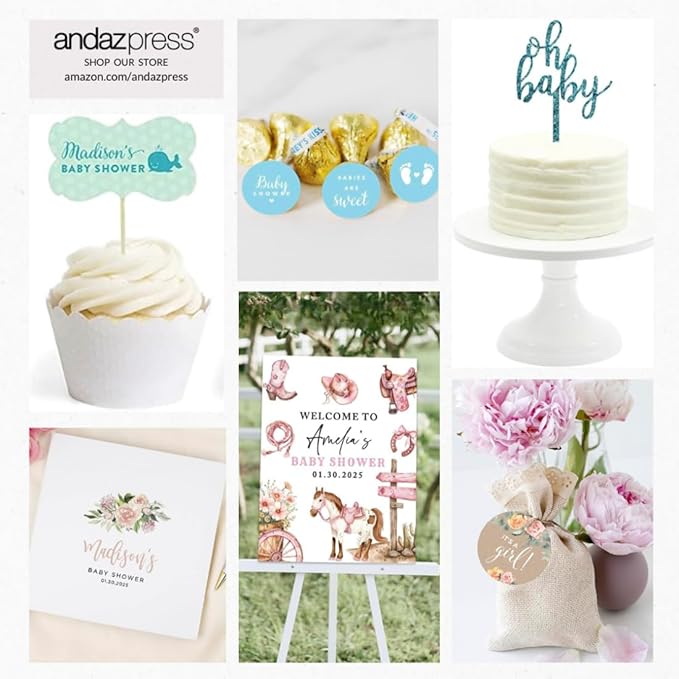 Andaz Press Mini Champagne Wine Bottle Labels, Blush Pink Faux Rose Gold - Image 7