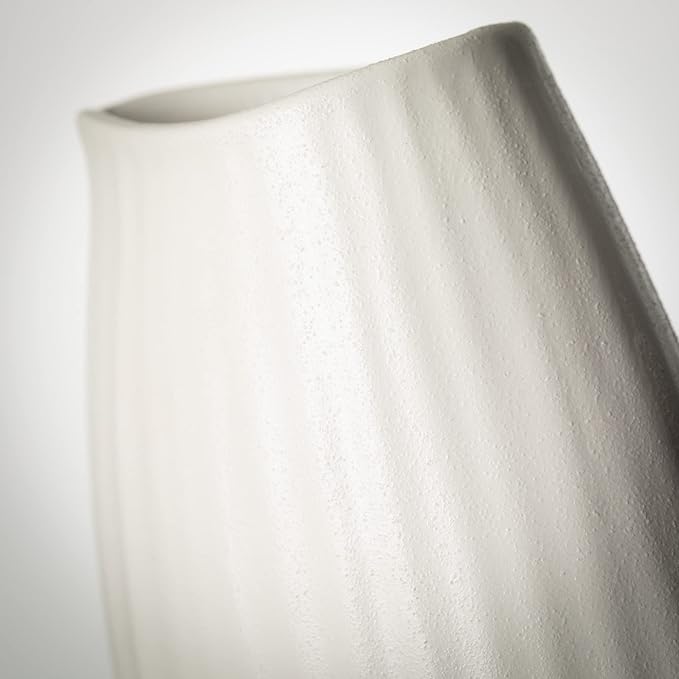 Sullivans Ceramic Textured White Vase, Minimalist Decoration - Image 5