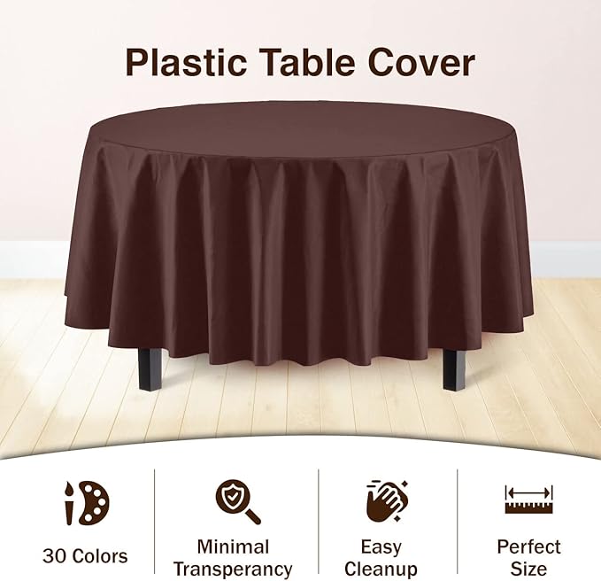 Exquisite 12-Pack Premium Plastic 84-Inch Round Tablecloth - Image 3