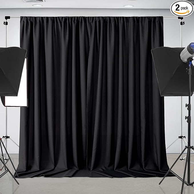 Joydeco Black Backdrop Curtains by JOYDECO