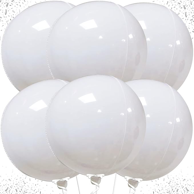 KatchOn, Round White Foil Balloons by KatchOn