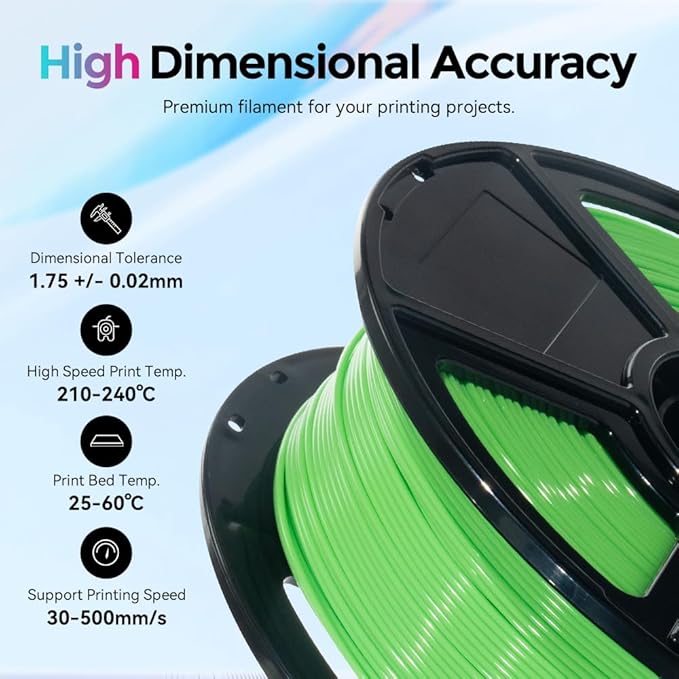 FLASHFORGE Rapid PLA Filament 1.75mm, High Flow Speedy 3D Printer Filament - Image 5