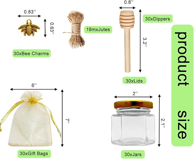 Adabocute Honey Pot, Mini Glass Honey Jars - Image 2