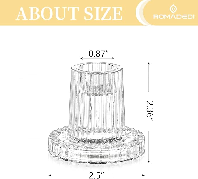 Romadedi Glass Candle Holder for Candlestick - Image 8