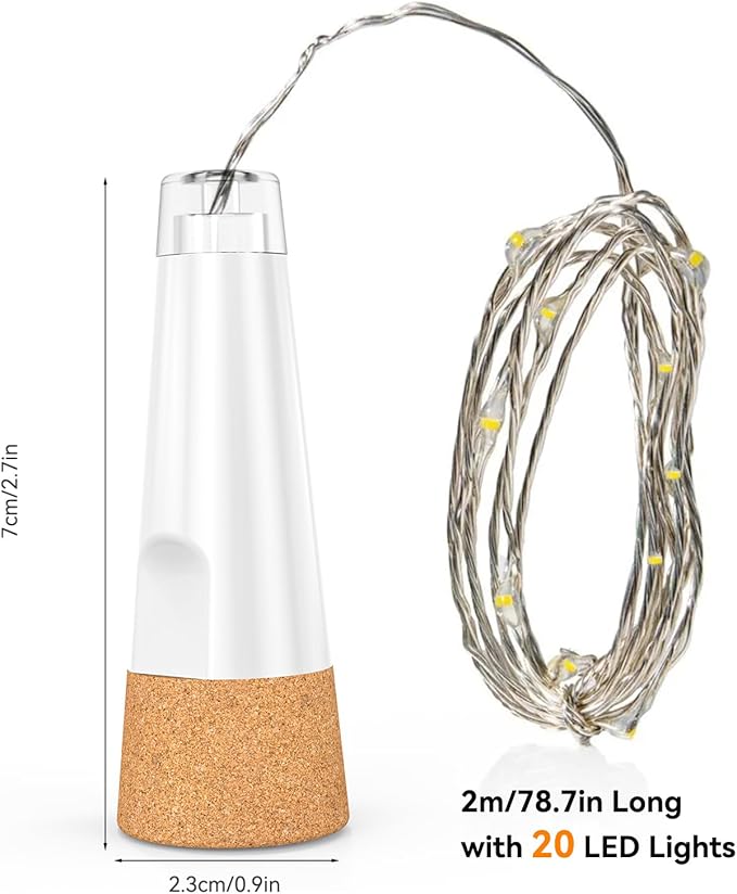 USB Bottle Lights Rechargeable Wine Bottle Fairy Lights Cork LED String Lights - Image 6