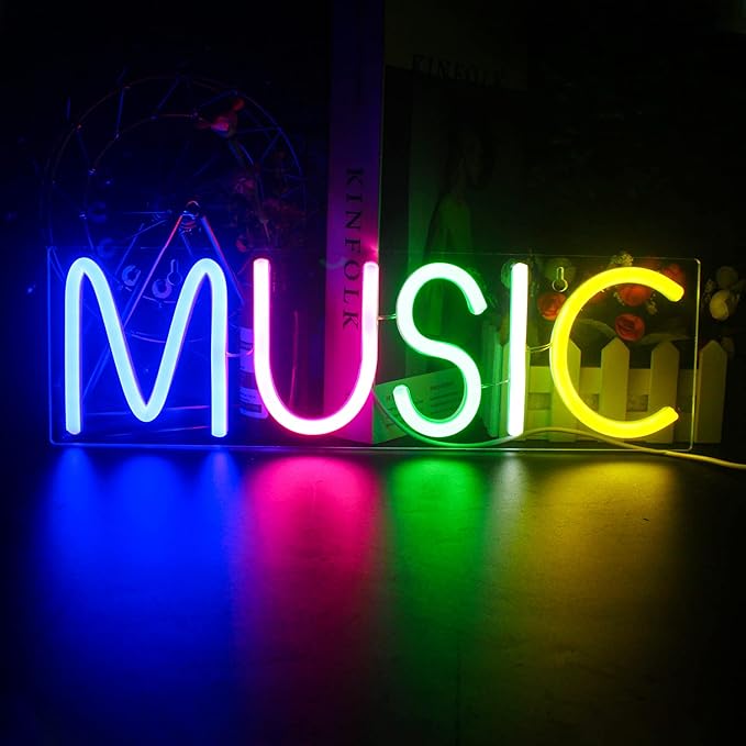 Lucunstar Music Neon Light, Neon Sign by LUCUNSTAR