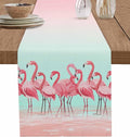 Tropical Flamingo Cotton Linen Table Runner by Unknown