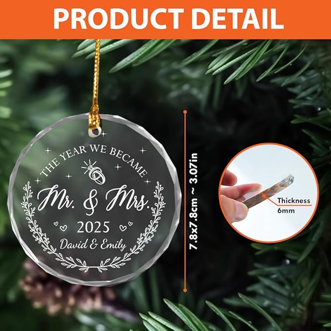 Personalized Wedding Christmas Ornaments - Image 3
