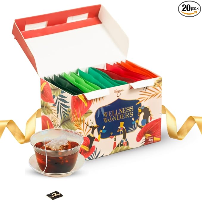 CHAYAM Assorted Tea Bags Variety Pack | 20 Pyramid Tea Bags by CHAYAM