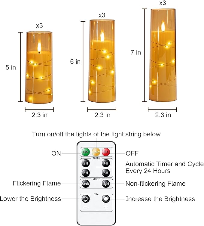 Raycare Flameless Candle with Remote Timer – 9 Flickering Acrylic Battery - Image 6