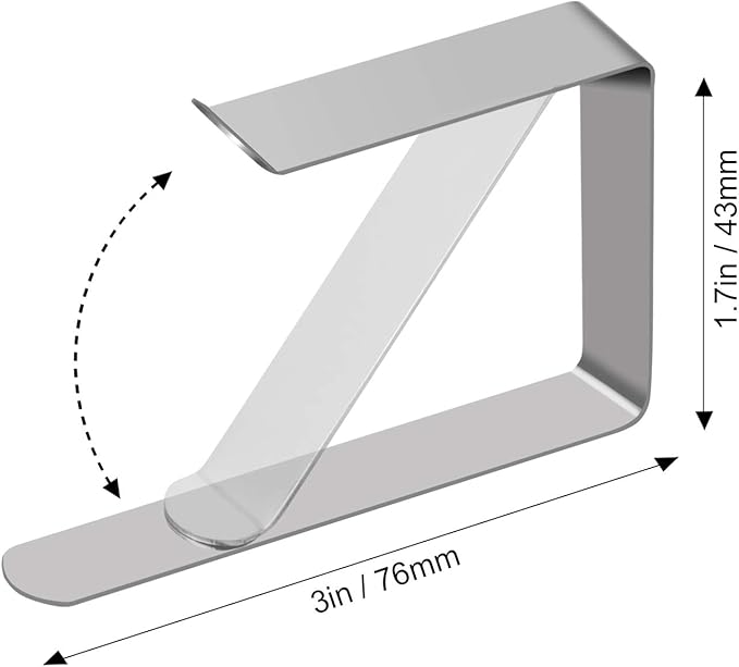TriPole Tablecloth Clips 24 Pack Stainless Steel Table Cover Clamps Skirt Clips - Image 2