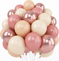 Togvu Retro Blush Pink Balloons, 60 Packs 12 Inch Dusty Pink Metallic Chrome by Togvu