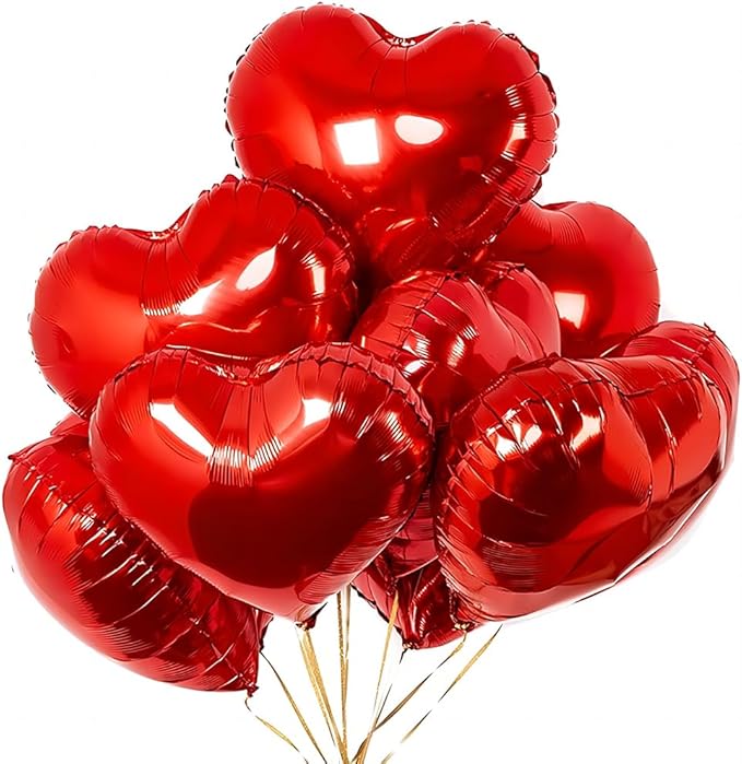 20 pcs Red Heart Balloons, 18 inch Heart Shaped Balloon foil Love Balloon by Unknown