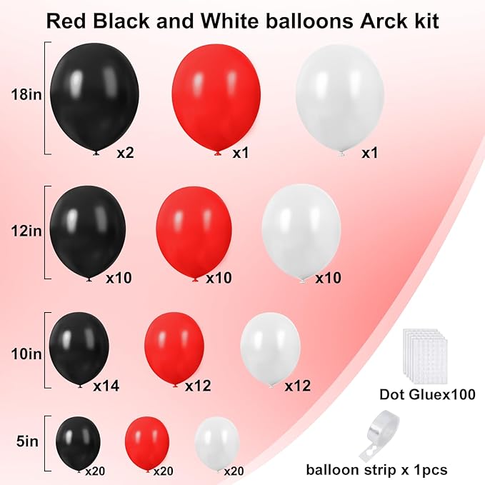 Red and Black Balloons, Graduation, Racing Car Poker Card Supplies Decorations - Image 2