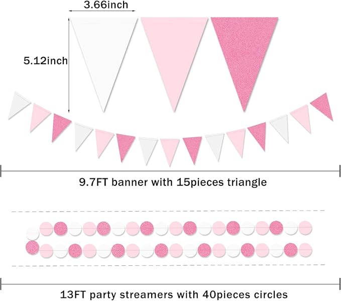 Hot Pink White Party Decorations - Image 3