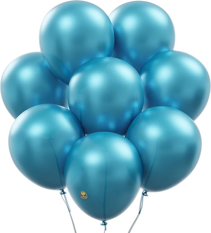 AFTERLOON® Biodegradable Balloons 24 pcs Pearlized Teal Blue 10 Inch, by AFTERLOON%C2%AE