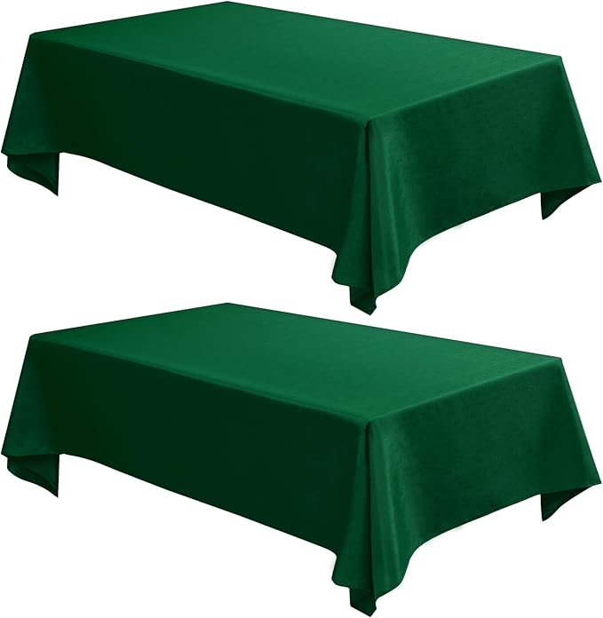 Fitable Faux Linen Christmas Tablecloths 2 Pack, Burlap Textured Table Cloth by Fitable