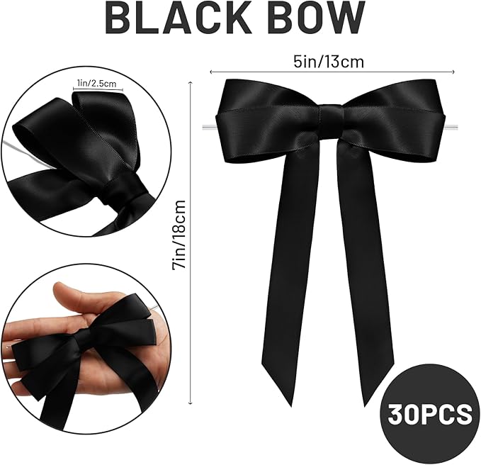 Black Bows for Gift Wrapping - Image 2