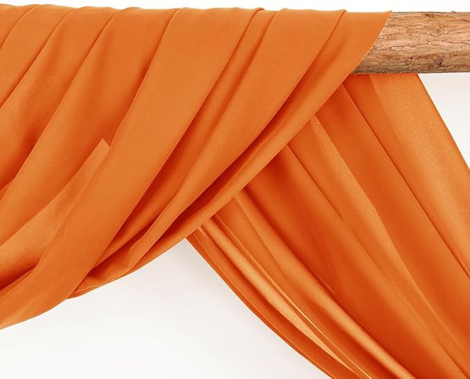 Wedding Arch Draping Fabric 1 Panel 30'' x 18FT Orange Sheer Chiffon Arch - Image 3