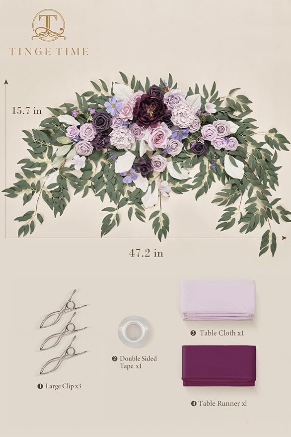 TINGE TIME Artificial Sweetheart Flower Swag - Image 7