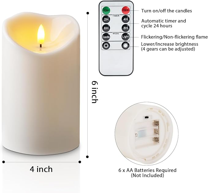 Amagic 4” x 6” Waterproof Outdoor Flameless Candles - Image 6