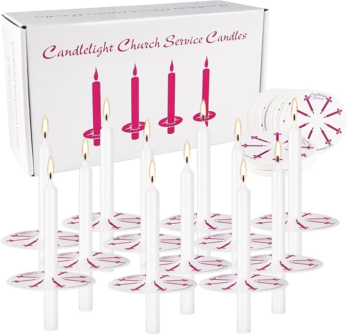 100 White Odorless Taper Candles - Image 5