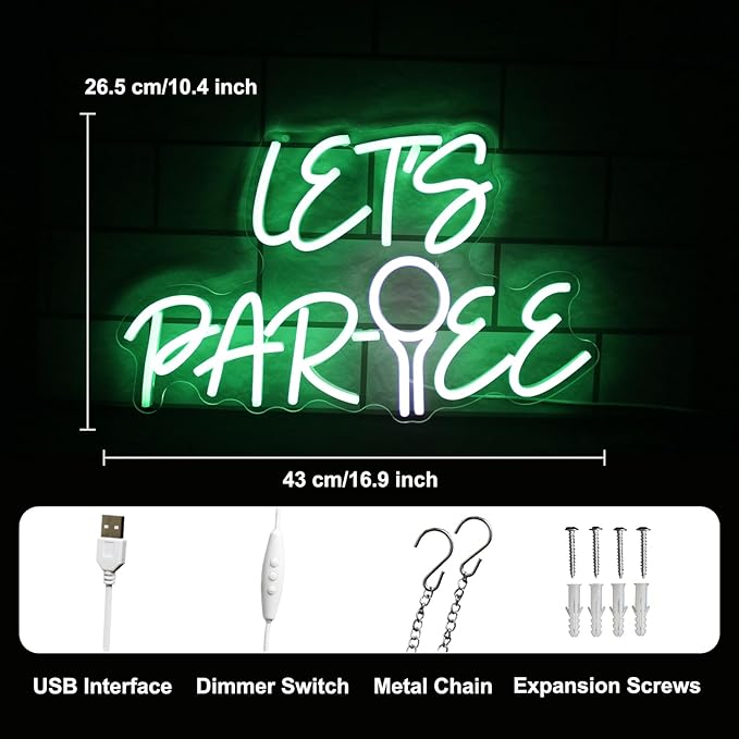Let's Par Tee Neon Sign for Wall Decor - Image 3