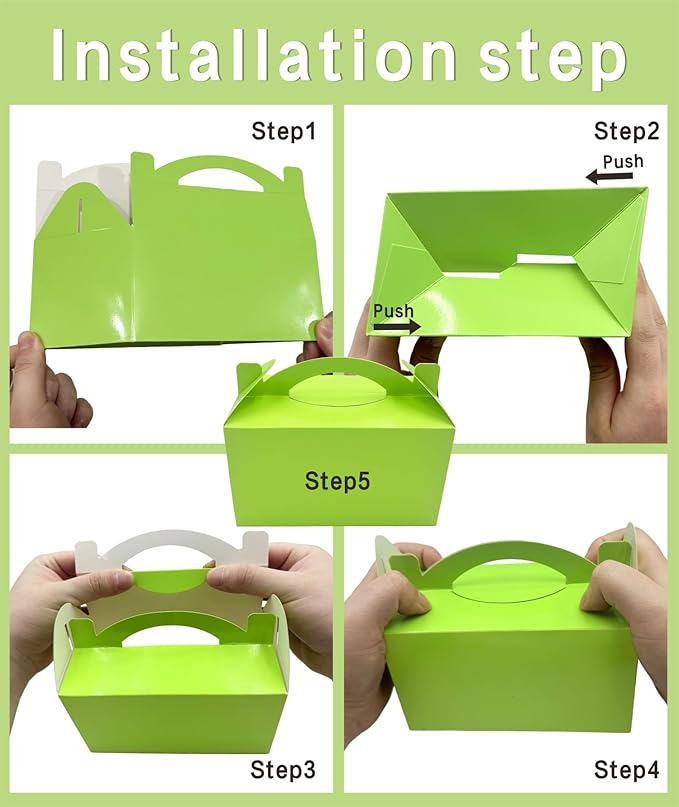 TIMESEEK 30-Pack Spring Green Gable Treat Boxes - Image 4