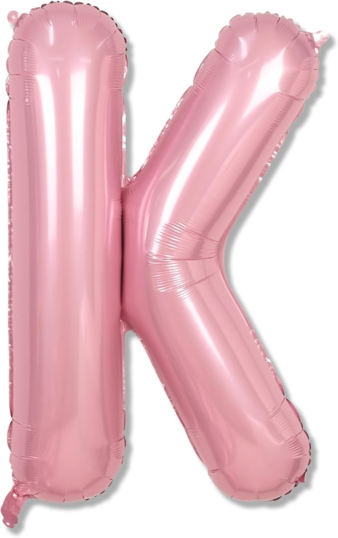 40" Balloon Letter K Pastel Pink, Large Foil Baby Pink Letter Balloons A by Lingqiang