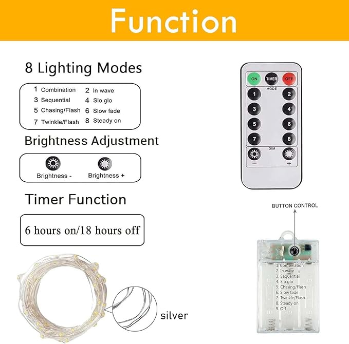 3 Pack Fairy Lights Battery Operated - Image 6