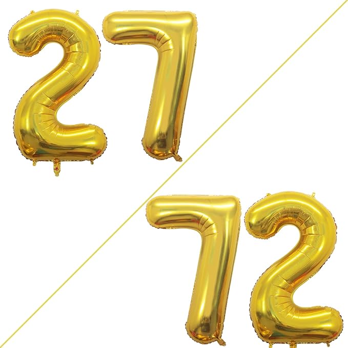 GOER Number 27 Balloons for 27th Birthday Party Decorations, 42 Inch Jumbo Foil - Image 2
