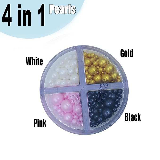 Edible 4 in1 Pearls Sugar Sprinkles 6 oz, Mix size Candy Pearl - Image 2