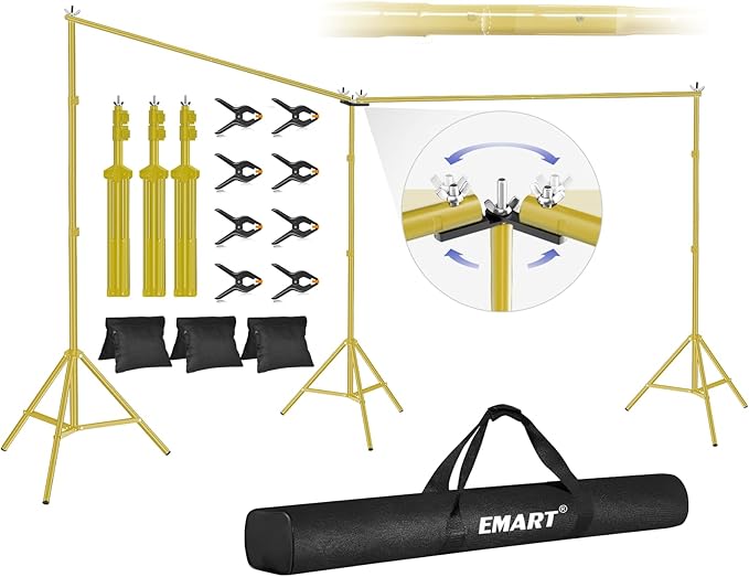 EMART Backdrop Stand, 20x7ft Large Adjustable Background Support System by EMART