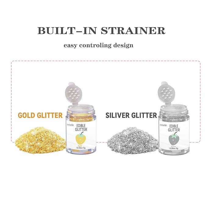 Gold Silver Edible Glitter Glimmer Powder - Image 2