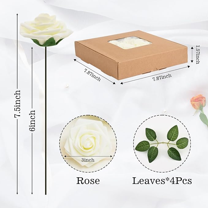 BLEUM CADE 16Pcs Artificial Flowers Fake Roses - Image 3